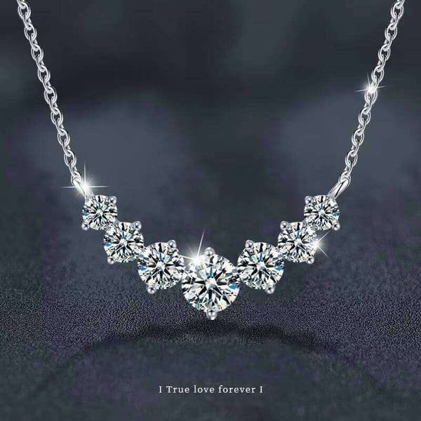 INS Style Women's 925 Sterling Silver VVS D Color Pendant Necklace High Quality Moissanite Jewelry