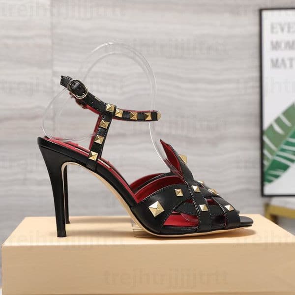 Luxury calfskin Stiletto Heel sandals flat designer shoe woman Fashion designer business dress shoes Women's open-toe Party Evening Shoes factory footwear