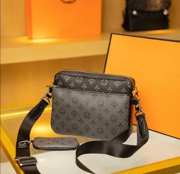 Top Designer bags Mens Bag Handbags Purses Fashion Handbags Men Leather TRIO Messenger Bags Luxury Shoulder Bag Make up Bag New bags