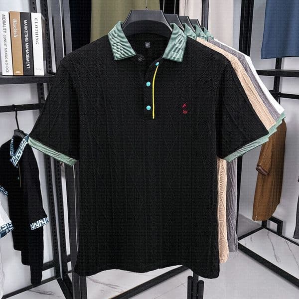 Men's Polos Luxury Brand Short Sleeve Polo Shirt Men Fashionable Simple Solid Color Summer Mercerized Cotton Breathable Casual Lapel SIZE xxS-4XL
