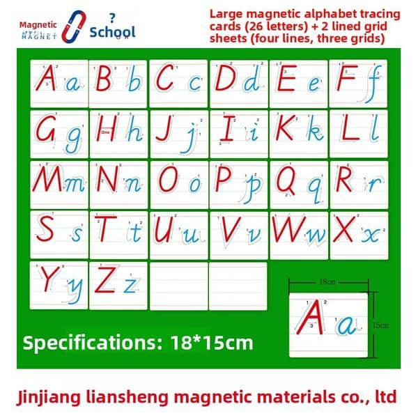 Factory Direct Sales Teaching Large English Alphabet Stroke Order Cards Children's Early Education Magnetic Stickers 18*15