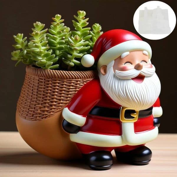 Valentine's Day backpack succulent plant flowerpot resin silicone mold Santa Claus gift bag storage box candle cup gypsum molds ddmySat