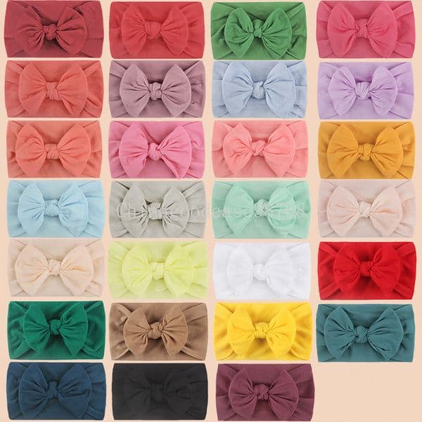 15cm Newborn Baby Headband for Girls Elastic Knit Children Turban Bows Soft Nylon Kids Headwear Hair Accessories Wholesale Gift