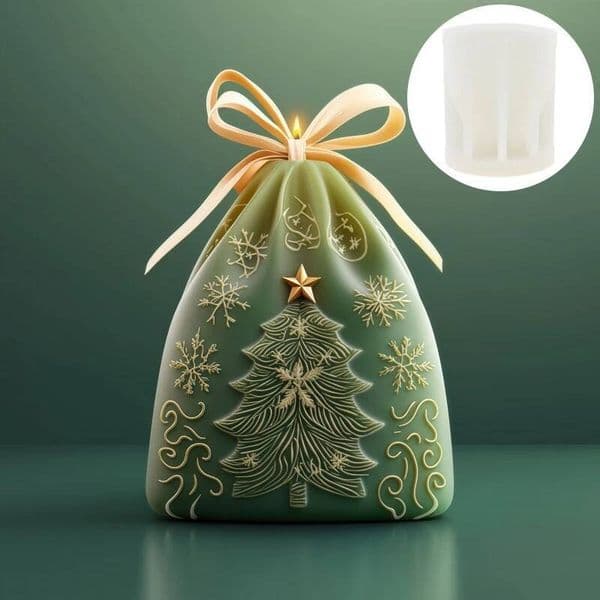 Valentine's Day Candle Silicone Mold Tree Snowflake Relief Christmas Gift Bag Pocket Resin Gypsum Mould Craft Molds ddmySat