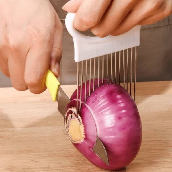 Bestseller 1/4PC Stainless Steel Needle Onion Fork Vegetables Fruit Slicer Tomato Cutter Cutting Safe Holder Kitchen Accessories Tool ddmySat
