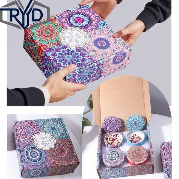 RYYD 4-Pack Box Dried Scented Birthday Gift Souvenir Flower Fragrance Aromatherapy Candle