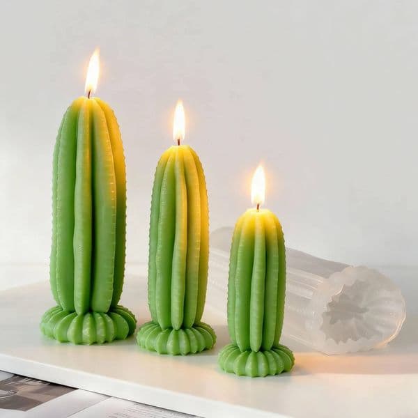 Valentine's Day Handmade Aroma Cactus Form Pole Silicone Mold DIY Creative Cacti Long Rod Candle Mould ddmySat