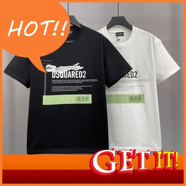designer luxury men t shirts for women dq016 slightly loose d2 letter print trendy brand short sleeve shirt round neck to dsquared2a dsquared dsqared2 dsquared2 CVF0