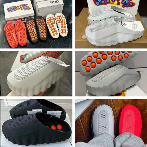 001 Mind Slide Black Chrome Desginer Slides Slippers 2026 New Tech Comfortable Slipper Light Bone White Solar Red Smoke Grey Men Women Summer Fashion Shoes US13 US14
