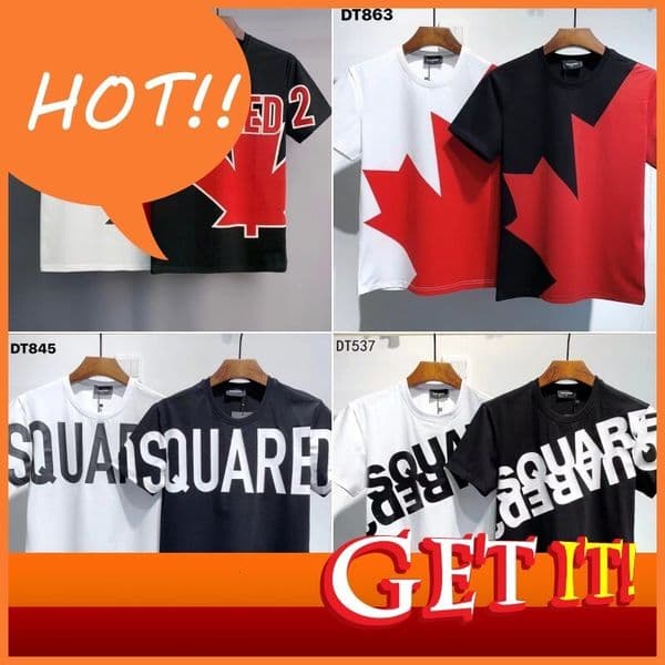 designer luxury men t shirts for women regular fit dsq short sleeve shirt round neck youth casual top trendy printed base dsquared2a dsquared dsqared2 dsquared2 M42R