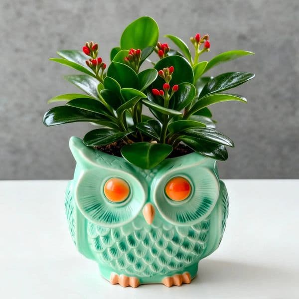 Valentine's Day DIY Cartoon Owl Painting Plaster Planter Silicone Mold Handmade Cement Mixed Clay Gypsum Form Garden Flowerpot Molds ddmySat