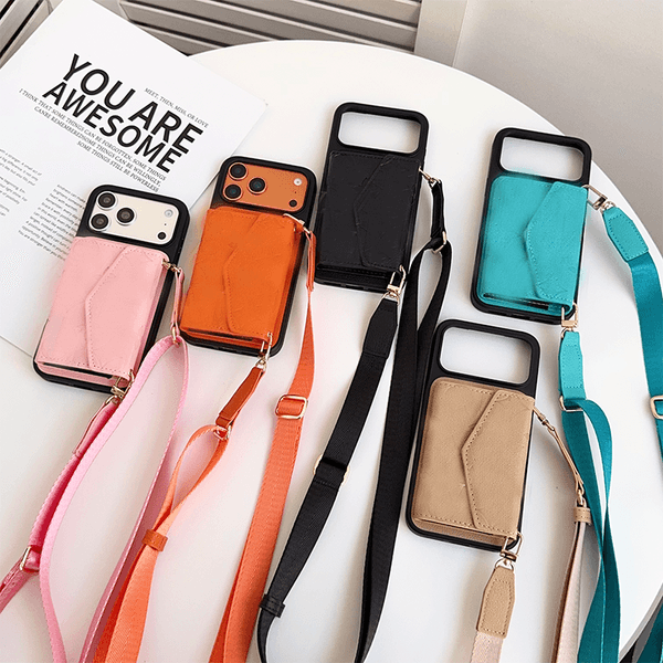 Luxury case Fashion for iPhone 17 Pro Max 16 Phone case for 13 12 11 14Pro Max 15 14 Plus designer leather shell with card wallet holder with lanyard