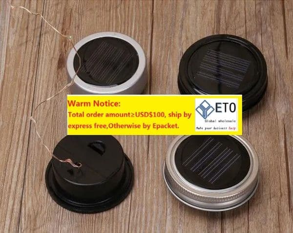 Color changing Silver Solar-powered Mason Jar Lids light up any mason jar (not include jar) ZZ