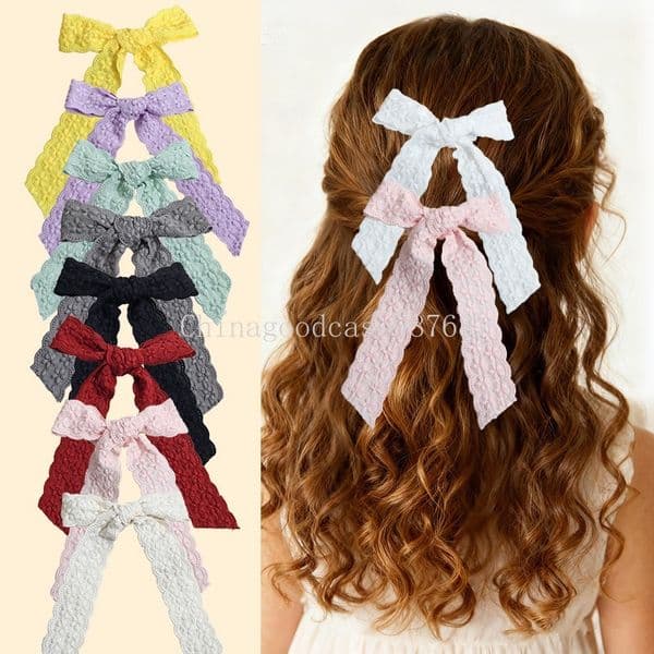 Children's Hair Clips Lace Butterfly Knot Hair Accessories Korean Style Girls Flowing Headwear Sweet Hair Clips for Girls