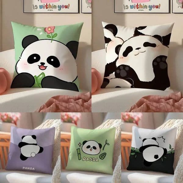 Lovely Panda Pillowcases: Let It Snow, Merry & Bright Room Home Decoration Pillow Case