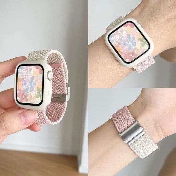Apple iWatch SE 10 Ultra 9 8 7 6 5 4 3 2 Watch Band Woven Elastic Nylon Chanel Style