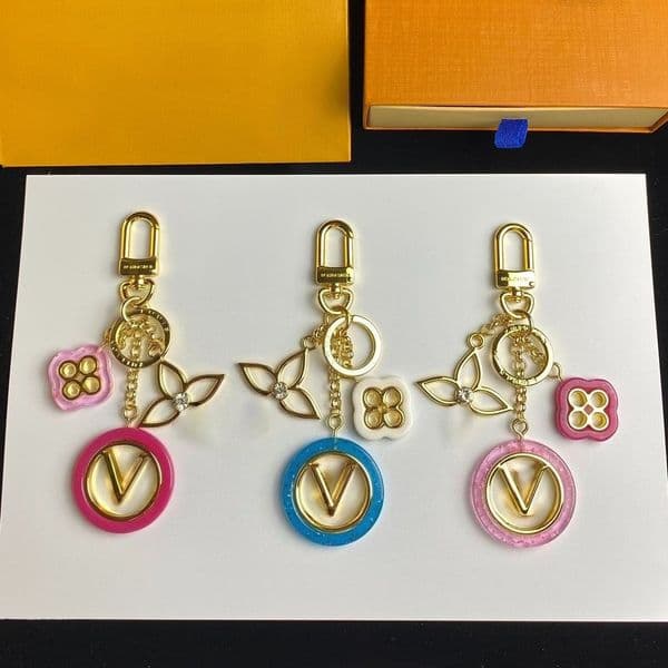 Keychains Lanyards Designer Purse charm keychain lovely red flower keyring casual leisure bag charms pendant key holder
