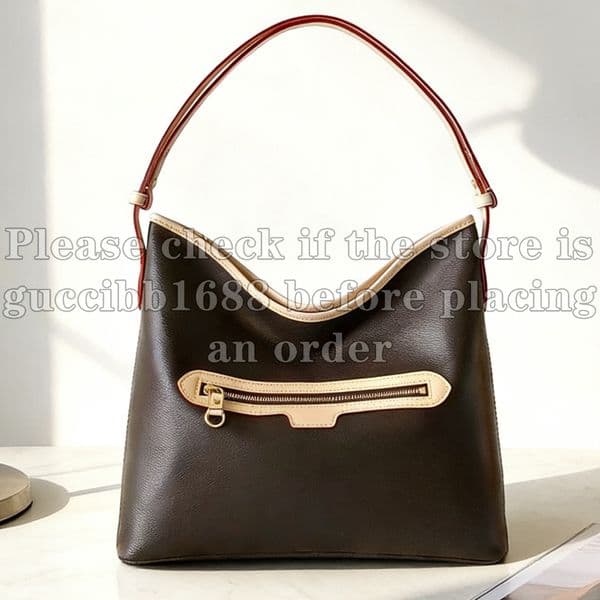 12A Definite Mirror Quality Designer Line Up Tote Bag Luxury Handbags for Women Canvas Cowhide Leather Shoulder Bags Brown Purse M27335