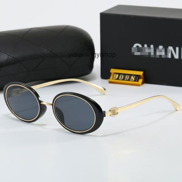 Designer channeels fashion Metal Round Frame Sunglasses Colorful Sunshade Glasses 9098