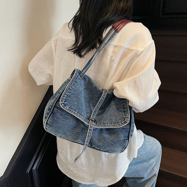 Simple Denim for Women 2025 New Trendy Casual Shoulder Large Luxury Capacity Tote Fashion Crossbody Bag