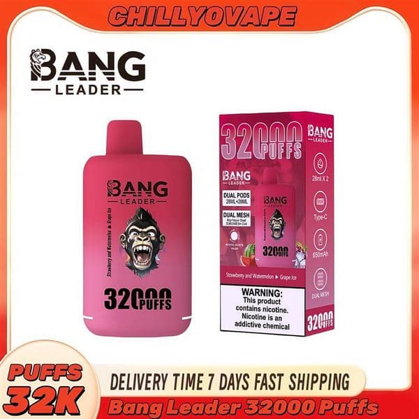 Bang Leader 32000 Puff Disposable Vape Dual Pods Puffs 32k PUF 0% 2% 3% 5% Nicotine Vapor Whole Disposable Cigarettes VAPER FACTORY SCA205U