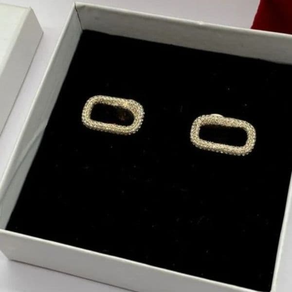 Earrings Designer Brand Ear Stud Simple Crystal Earring for Womens Letter Full Diamond Earrings Brand Wedding Party Jewelry