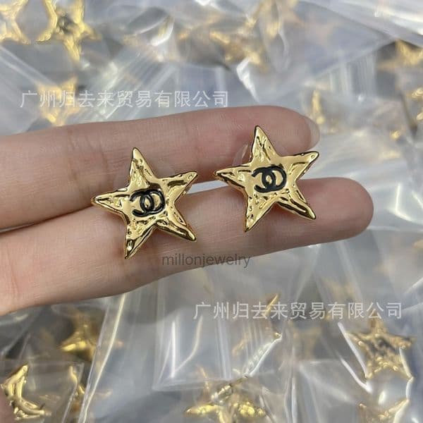 jewelery women channels earring Hot Sale Five-Pointed Star Earrings for Women Fashion Enamel Earrings for Women