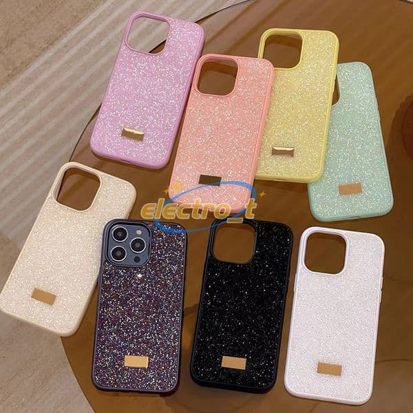 Luxury Bling Glitter Phone Cases For Iphone 12 13 14 15 16 17 Pro Max 17ProMax Fashion Designer Plating Rhinestone Diamond Women Soft Silicone Protective Back Cover