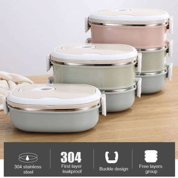 Lunch Portable Stainless Steel Insulated Thermal Food Container Box for Student Children Work 26H0123