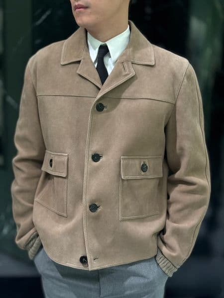 Designer leather jacket mens suede bomber jacket outerwear coat high quality luxury brand PR mens designer real leather work jacket fur coat men