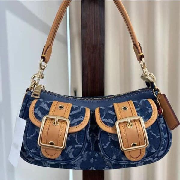 designer 2025 new style women's - underarm vintage baguette motorcycle single shoulder crossbody Shopping bag