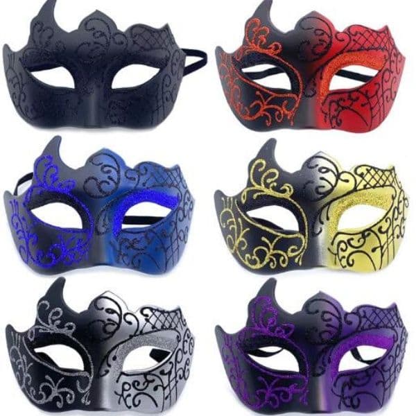 Retro Painted Half Face Masquerade Mask for Women and Men, Venice Mask, Halloween Costume Accessories, Cosplay Party Props