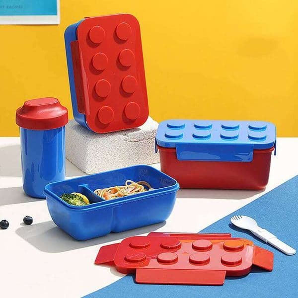 Creative Sealed Lunch Color Building Blocks Bento For Children's Student Portable Outdoor Picnic Fruit Salad Box 26H0123