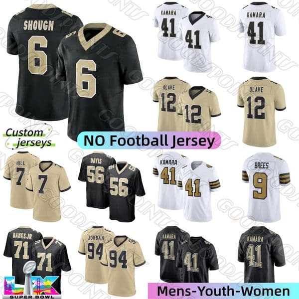 New OrleansS Saint Saints jersey Chris Olave Saintsjersey Tyler Shough Alvin Kamara Juwan Johnson Taysom Hill Davis Charlie Smyth Drew Brees Mills Football
