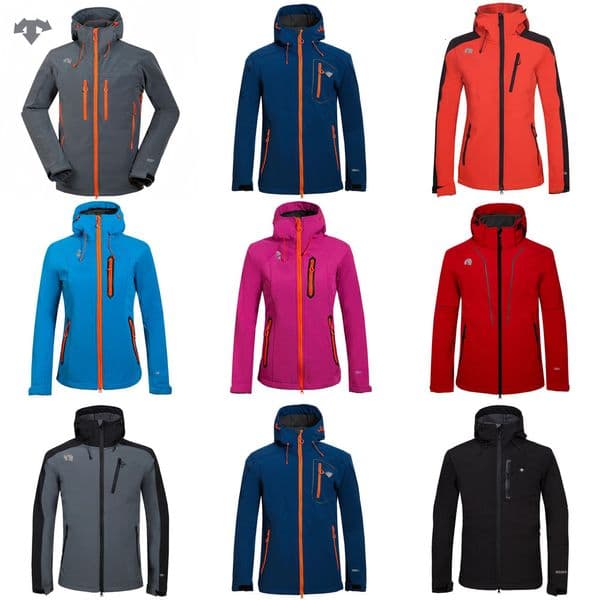 designer women men DESENTE Softshell jacket face coat Men Outdoors Sports Coats men Ski Hiking Windproof Winter Outwear Soft Shell jacket big size