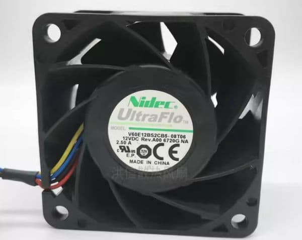 Original Nidec 6038 V60E12BS2CB5-08T06 DC12V 2.50A 60*38MM 4-wire fan
