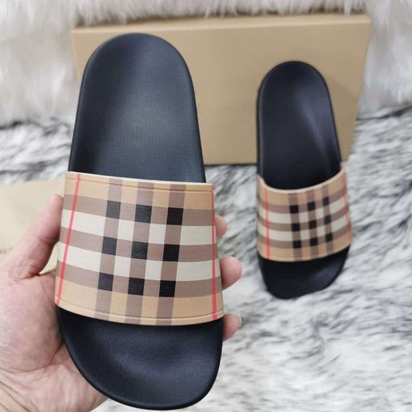 designer sandals Vintage printing tartan slipper sandales Casual rubber Slide luxury Designer Sliders Summer outdoors womens mens Beach flat slippers