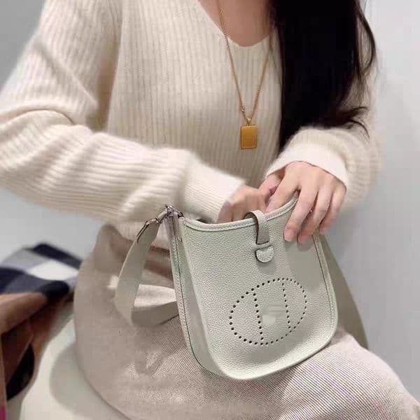 2026 Designer s new top layer cowhide Evelyn bag mini leather fashionable versatile crossbody bag design sense niche luxury bag