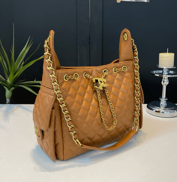 New Quilted Chain Bucket Bag, Large Capacity Underarm Commuter Bag, High-End Feel Shoulder Bag, Light Luxury Bag 68712