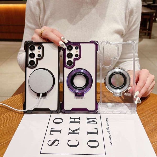 Four-Corner Crossbody Traveler Magnetic Stand 17PROMAX Phone Case Transparent S26Ultra Acrylic