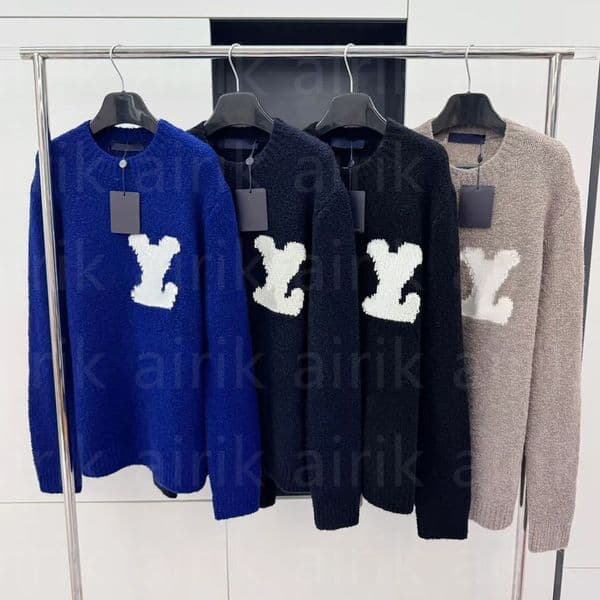 Mens Sweaters Fashion Men's Casual Round Long Sleeve Sweater Men Women Letter Printing Sweaters Jacquard Crew Neck Sweater multicolor Autumn winter keep warm