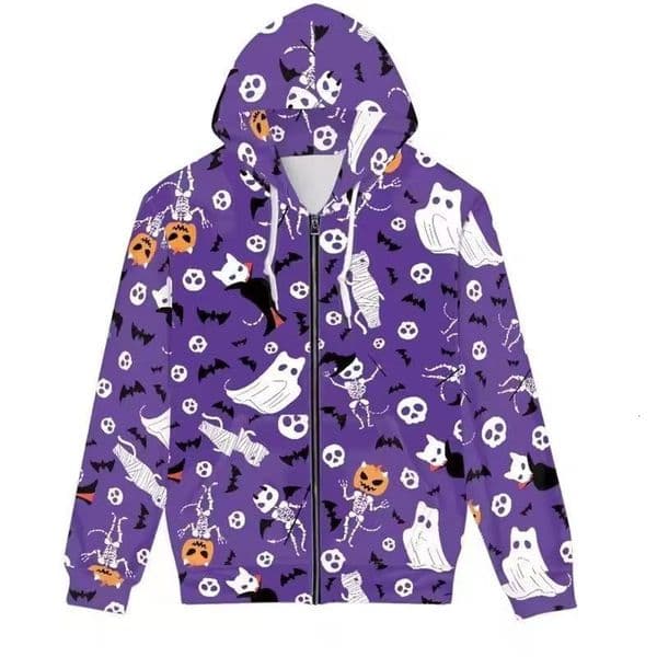 Free Shipping Autumn New Release Loose Christmas Quirky Digital Print Hoodie.