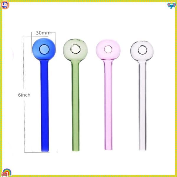 Wholesale USA popular 4inch 6inch colorful Factory Pyrex Glass Oil Burner Pipe Mini Glass Smoke straw Pipes Smorking Accessories