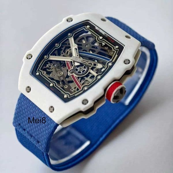 Luxury watch Limited Edition R M 6702 Alexis Pinturault Automatic Mechanical Watch UltraThin 7.8mm Thickness Tourbillon Hollow Skeleton NTPT Carbon Fiber MiFIZ6