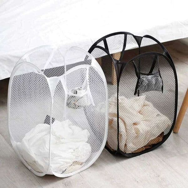 Dirty Large Capacity Mesh Laundry Basket Ventilated Foldable Portable Clothes Toys Storage Bathroom Organizer Bag 26H0126