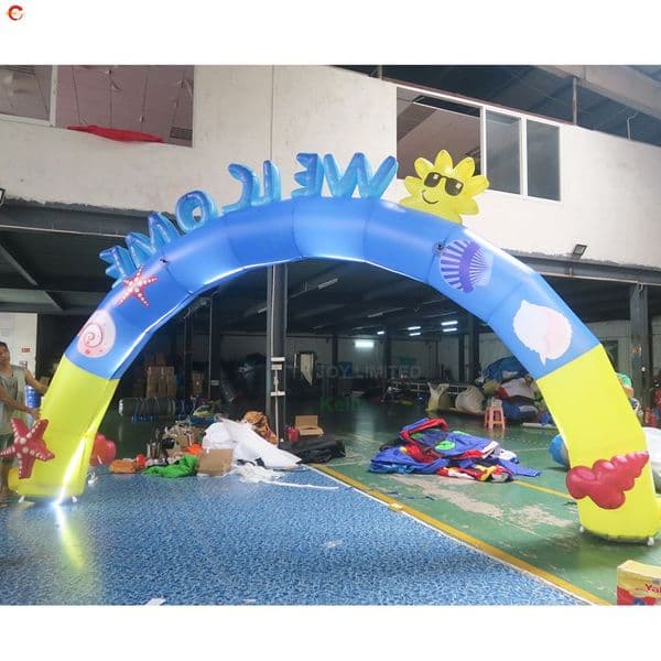 Free Ship Outdoor Activities 6x4m 19.7x13.2ft Modern and beautiful inflatable welcome arch entrance gate promotional archway with letters