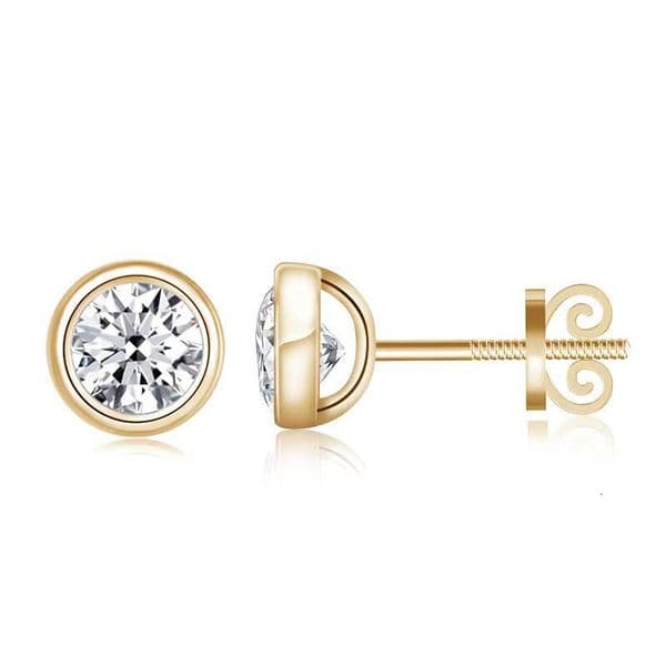 Starsgem 14k Solid Gold Earrings with 65mm Heartarrow 1 Carat Synthetic Moissanite Stone
