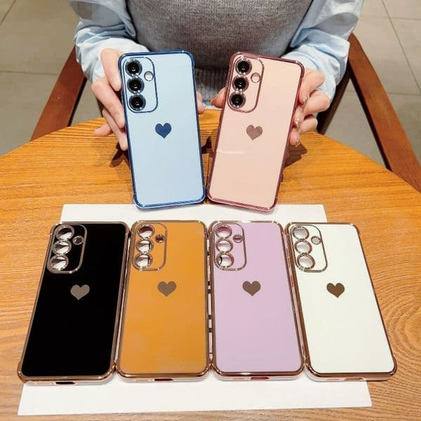 Elegant Heart Design Cover for Samsung S25 S24 Series - Durable Cellphone Protector
