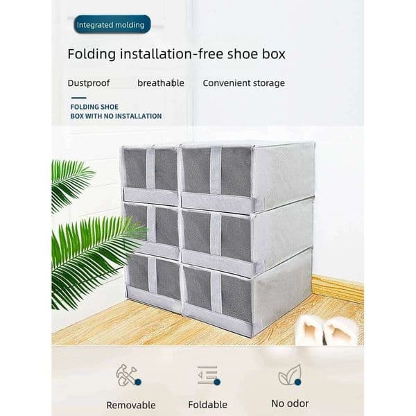 1/2/4pcs Men s Sorting Large Shoe Storage Box Transparent Foldab 26H0127