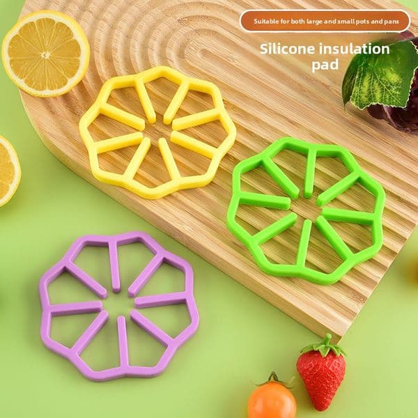 Non-slip Silicone Heat-resistant Mat Set Flower Hollow-out Anti-scald Table Mat Bowl Mat Utensil Plate Dish Mat Heat Resistant